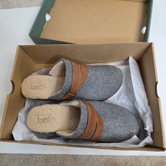 Born B.O.C. Mae Gray Wool Sherpa Lined Clogs Size 9 NWOT - Picture 11 of 12